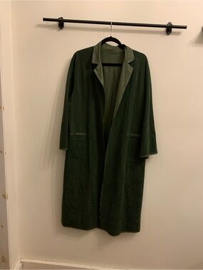 Dark Green MIDI Reversible Long Coat